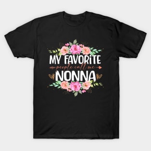 My Favorite People Call Me Nonna Floral Mother'S Day T-Shirt
